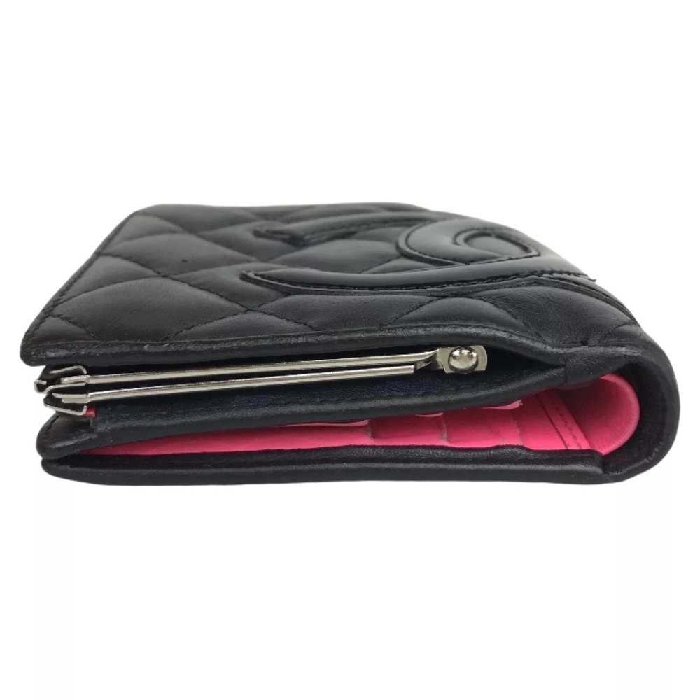 CHANEL Wallet Bifold wallet Cambon line Black Coco mark Leather Authentic - Picture 5 of 16